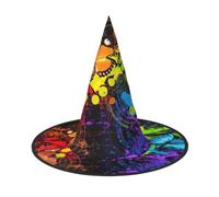 JEJEA Graffiti Butterfly Print Women'S Large Witch Hat Witch Hat Witches Hats Halloween Cosplay Party Accessory