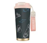 JEJEA Graffiti Skateboard Print Stainless Steel Insulated Mugs, Double Wall Coffee Cups, Coffee Travel Mug for Home Office