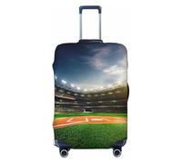 JEJEA Green Baseball Field Backdrop Print Suitcase Cover Protector Travel Luggage Cover Suitcase Washable Baggage Covers Anti-Scratch