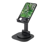 JEJEA Green Leaves Of Palm Tree Tropical Plant Print Rotating Cell Stand,Cell Phone Stand For Desk,Adjustable Phone Holder, For All Phones