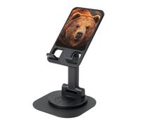 JEJEA Grizzly Bear Print Rotating Cell Stand,Cell Phone Stand For Desk,Adjustable Phone Holder, For All Phones