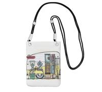 JEJEA Happy Campers Print Crossbody Phone Bag For Women Men, Adjustable Strap Phone Purse, For Travel Shopping