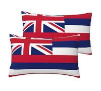 JEJEA Hawaii Flag Print Pillow Case 30x50cm, Set Of 2, Linen Throw Cushion Covers, Decorative Throw Pillow Covers