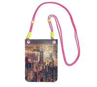 JEJEA Hong Kong Print Crossbody Phone Bag For Women Men, Adjustable Strap Phone Purse, For Travel Shopping