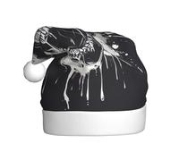 JEJEA Horror Ghost Skull Print Gorros De Navidad Para Adultos, Santa Hats For Funny, Novelty Christmas Hats, For Xmas Party
