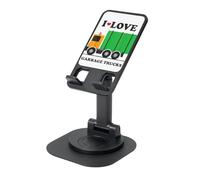 JEJEA I Love Garbage Trucks Print Rotating Cell Stand,Cell Phone Stand For Desk,Adjustable Phone Holder, For All Phones