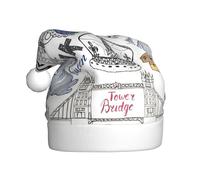 JEJEA I Love London Print Gorros De Navidad Para Adultos, Santa Hats For Funny, Novelty Christmas Hats, For Xmas Party
