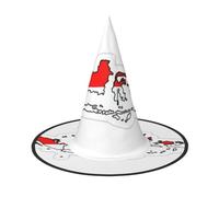 JEJEA Indonesian Flag Map Print Women'S Large Witch Hat Witch Hat Witches Hats Halloween Cosplay Party Accessory