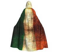 JEJEA Irish Flag print Halloween Hooded Cloak Cape Unisex for Cosplay, Christmas Party Favors Witchy Outfits