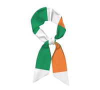 JEJEA Irish Flag Print Silky Neck Scarf, Fashion Silky Satin Headscarf For Women, Lightweight Silk Graceful Scarfs