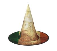 JEJEA Irish Flag Print Women'S Large Witch Hat Witch Hat Witches Hats Halloween Cosplay Party Accessory
