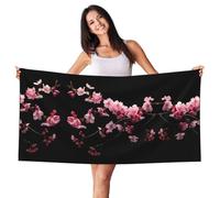 JEJEA Japanese Cherry Flowers print Lightweight Beach Towel for Adults Women Men Pool Towels for Travel Swimming Camping Picnic