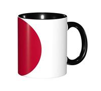 JEJEA Japanese Flag Print 11 Oz Pottery Mug, Ceramic Coffee Cups Elegant Tea Mugs with Gift Box for Women with 6 Colors