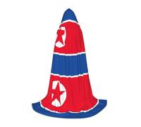 JEJEA Korean Flag Print Halloween Cosplay Christmas Party Outfits Hooded Wizard Robe Halloween Cloak Medieval Renaissance