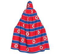 JEJEA Korean flag print Halloween Hooded Cloak Cape Unisex for Cosplay, Christmas Party Favors Witchy Outfits