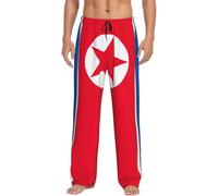 JEJEA Korean flag print Mens Pajama Pants, Warm Lounge Pj Bottoms for Men with Pockets Drawstring Comfortable
