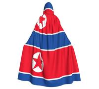 JEJEA Korean Flag Print Witch Wizard Hooded Cloak, Adult Halloween Party Cape, For Witch Vampire Cosplay Costume