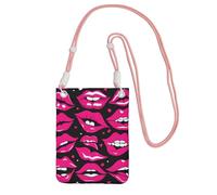 JEJEA Lips Print Crossbody Phone Bag For Women Men, Adjustable Strap Phone Purse, For Travel Shopping
