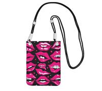 JEJEA Lips Print Crossbody Phone Bag For Women Men, Adjustable Strap Phone Purse, For Travel Shopping