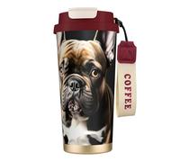 JEJEA Long Ears French Bulldog Print Stainless Steel Insulated Mugs, Double Wall Coffee Cups, Coffee Travel Mug for Home Office