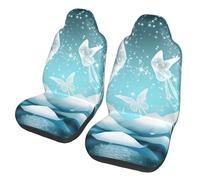 JEJEA Lotus Flowers Print Universal Car Seat Protector, 2 Pcs Universal Non-Slip Car Accessories Seat Cover For Truck Suv Sea