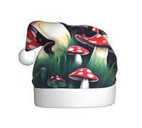 JEJEA Magic Mushrooms Print Gorros De Navidad Para Adultos, Santa Hats For Funny, Novelty Christmas Hats, For Xmas Party