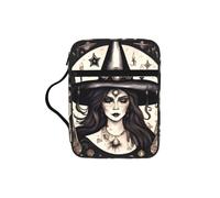 JEJEA Magic Witch Witchcraft Bohemian Print Large Bible Cover Case for Women,Bible Bag Bible Storage Bags with Zipper Pocket and Handle
