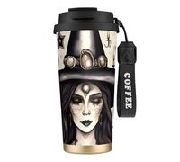 JEJEA Magic Witch Witchcraft Bohemian Print Stainless Steel Insulated Mugs, Double Wall Coffee Cups, Coffee Travel Mug for Home Office