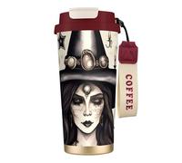 JEJEA Magic Witch Witchcraft Bohemian Print Stainless Steel Insulated Mugs, Double Wall Coffee Cups, Coffee Travel Mug for Home Office