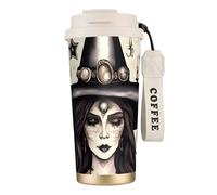 JEJEA Magic Witch Witchcraft Bohemian Print Stainless Steel Insulated Mugs, Double Wall Coffee Cups, Coffee Travel Mug for Home Office