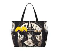 JEJEA Magic Witch Witchcraft Bohemian Print Tote Bag Large Shoulder Hobo Bags Women Casual Handbags Big Capacity Shopping Work Bag