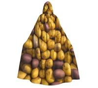 JEJEA many Potatoes print Halloween Hooded Cloak Cape Unisex for Cosplay, Christmas Party Favors Witchy Outfits