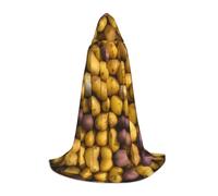 JEJEA Many Potatoes Print Hooded Cloak Long Hooded Cloak,Witch Costume Cosplay Costumes,Unisex Party Cloak