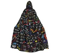 JEJEA Math Formula print Halloween Hooded Cloak Cape Unisex for Cosplay, Christmas Party Favors Witchy Outfits
