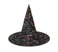 JEJEA Math Formula Print Women'S Large Witch Hat Witch Hat Witches Hats Halloween Cosplay Party Accessory