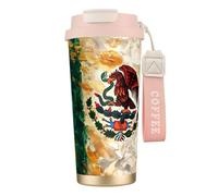 JEJEA Mexican American Flag Print Stainless Steel Insulated Mugs, Double Wall Coffee Cups, Coffee Travel Mug for Home Office