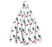 JEJEA Mexico Flag Map print Halloween Hooded Cloak Cape Unisex for Cosplay, Christmas Party Favors Witchy Outfits