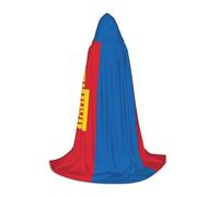 JEJEA Mongolian Flag Print Halloween Cosplay Christmas Party Outfits Hooded Wizard Robe Halloween Cloak Medieval Renaissance
