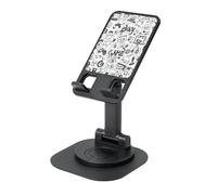 JEJEA Monochrome Sketch Style Gaming Print Rotating Cell Stand,Cell Phone Stand For Desk,Adjustable Phone Holder, For All Phones