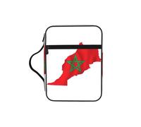 JEJEA Morocco Flag Map Print Large Bible Cover Case for Women,Bible Bag Bible Storage Bags with Zipper Pocket and Handle