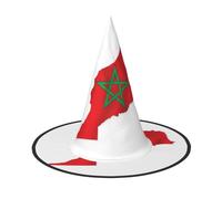 JEJEA Morocco Flag Map Print Women'S Large Witch Hat Witch Hat Witches Hats Halloween Cosplay Party Accessory