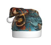 JEJEA Music Notes Print Gorros De Navidad Para Adultos, Santa Hats For Funny, Novelty Christmas Hats, For Xmas Party