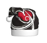 JEJEA Music Symbols Love Print Gorros De Navidad Para Adultos, Santa Hats For Funny, Novelty Christmas Hats, For Xmas Party