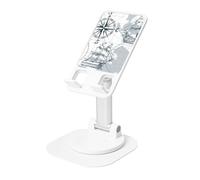 JEJEA Nautical Sailboat Map Print Rotating Cell Stand,Cell Phone Stand For Desk,Adjustable Phone Holder, For All Phones