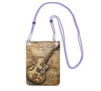 JEJEA Nice Guitar Print Crossbody Phone Bag For Women Men, Adjustable Strap Phone Purse, For Travel Shopping