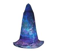 JEJEA Northern Lights Print Halloween Cosplay Christmas Party Outfits Hooded Wizard Robe Halloween Cloak Medieval Renaissance
