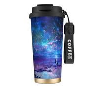 JEJEA Northern Lights Print Stainless Steel Insulated Mugs, Double Wall Coffee Cups, Coffee Travel Mug for Home Office
