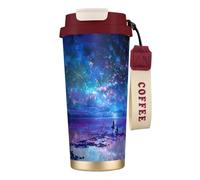 JEJEA Northern Lights Print Stainless Steel Insulated Mugs, Double Wall Coffee Cups, Coffee Travel Mug for Home Office