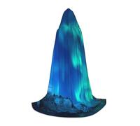 JEJEA Northern Lights1 Print Halloween Cosplay Christmas Party Outfits Hooded Wizard Robe Halloween Cloak Medieval Renaissance
