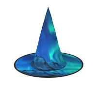 JEJEA Northern Lights1 Print Women'S Large Witch Hat Witch Hat Witches Hats Halloween Cosplay Party Accessory